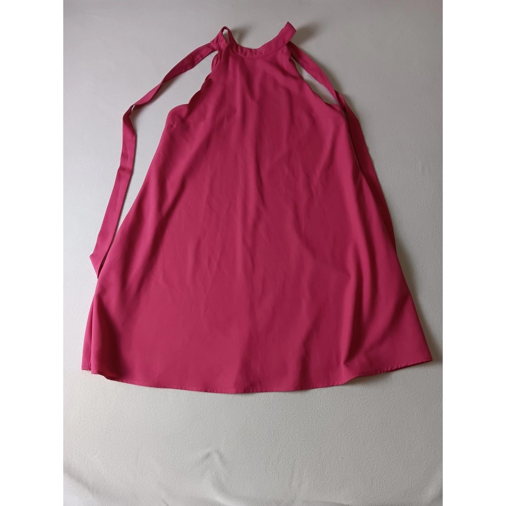 Coveted Clothing Dress Womens Small Pink Halter Trapeze Swing Lined Short Mini